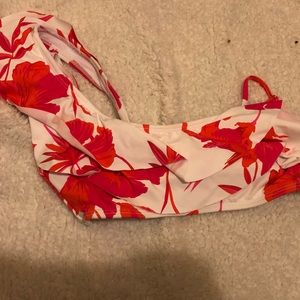 Red and white bathing suit top
